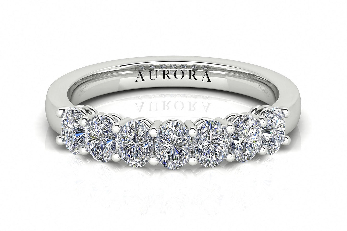 Oval Shape Aurora Diamond 7 Stone Eternity Ring Gardiner Brothers