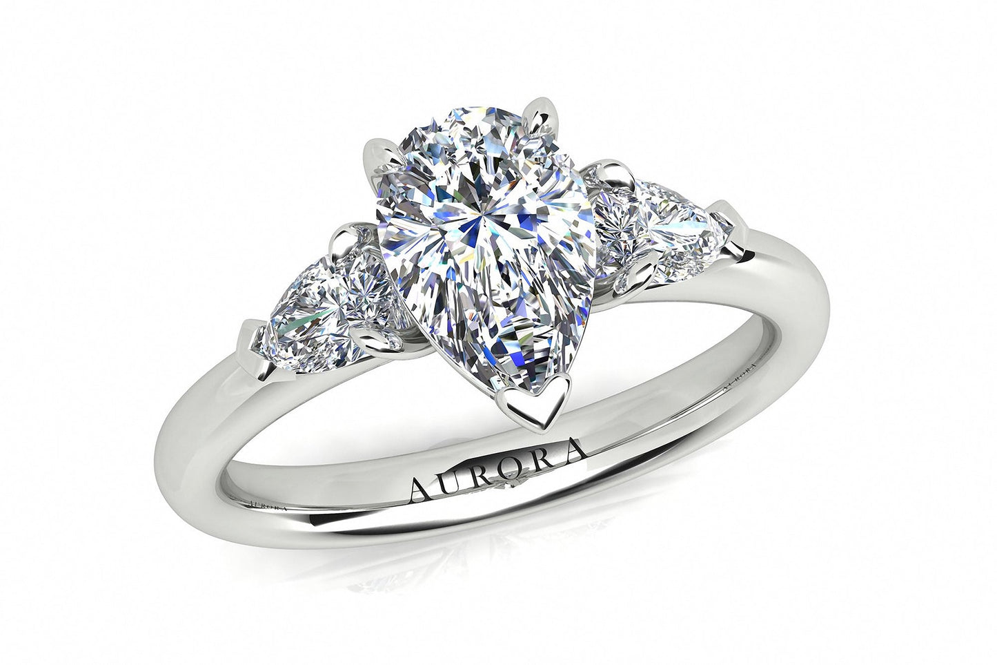 Pear Shape Aurora Diamond 3 Stone Ring Gardiner Brothers