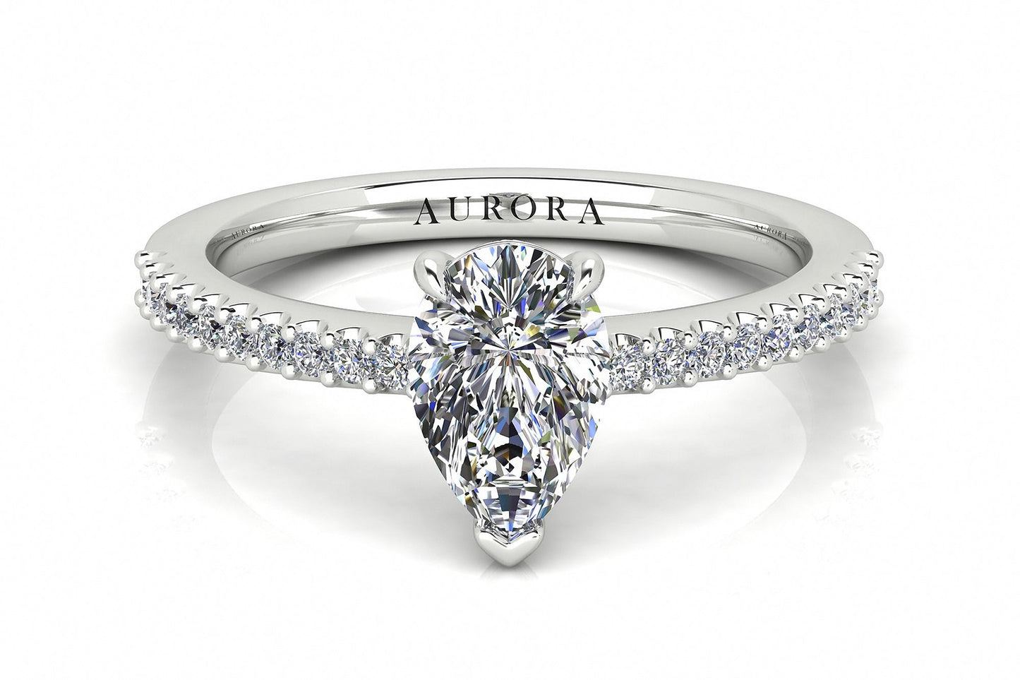 Pear Shape Aurora Diamond Set With Diamond Set Shoulders Gardiner Brothers
