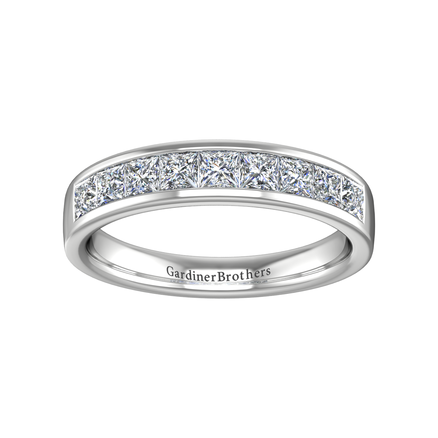 Princess Cut 9 Stone Diamond Wedding Band gardiner-brothers