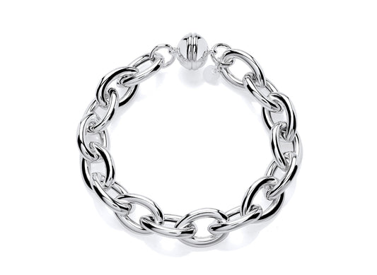 Silver Oval Link Bracelet  Gardiner Brothers