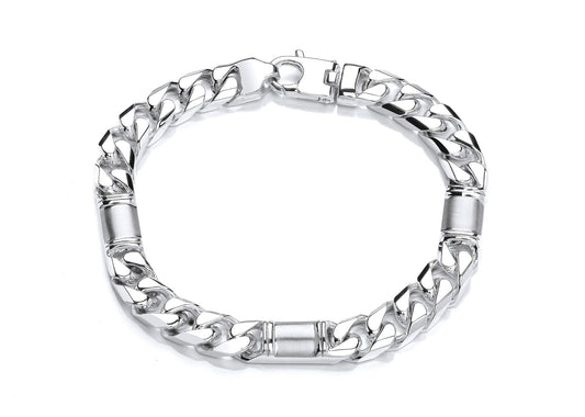 Silver Square Curb Style Bracelet  Gardiner Brothers