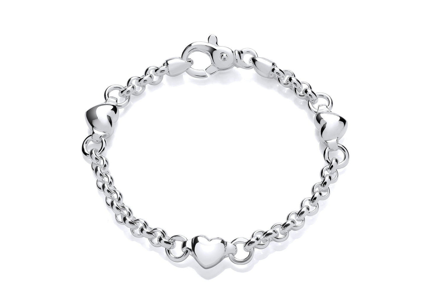 Silver Heart Station Style Bracelet Gardiner Brothers