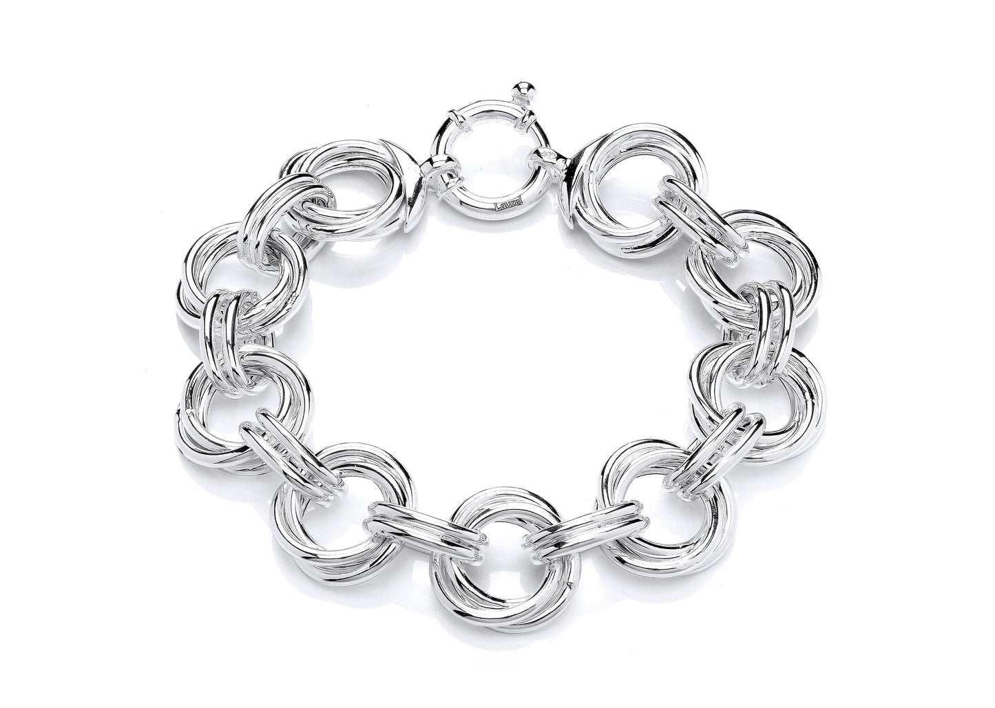 Silver Double Ring and Oval Link Bracelet Gardiner Brothers