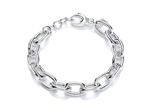 Silver Oblong Link Bracelet  Gardiner Brothers