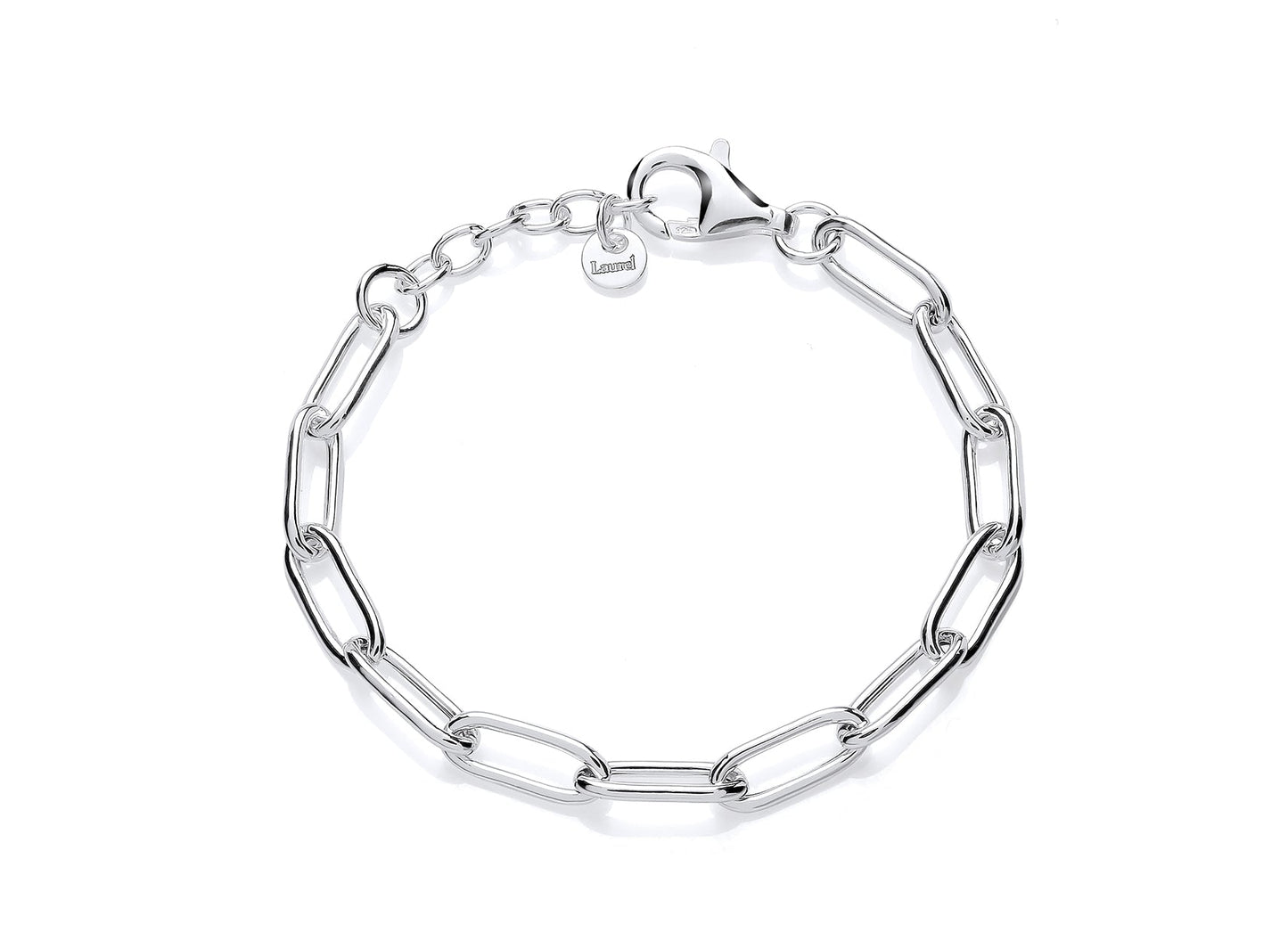 Silver Small Open Oblong Link Bracelet Gardiner Brothers