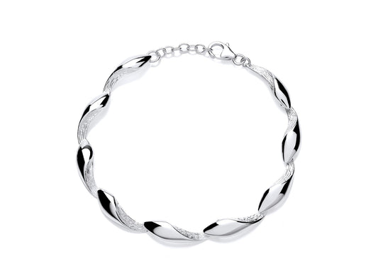 Silver Twisted Fancy Link Bracelet  Gardiner Brothers
