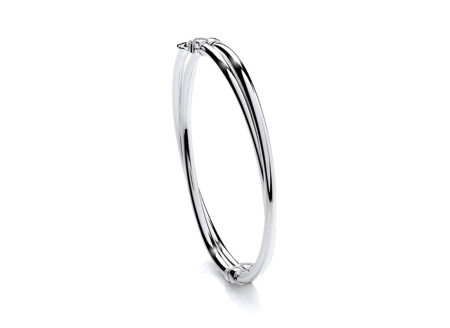 Silver 2 Strand Cross Over Bangle Gardiner Brothers