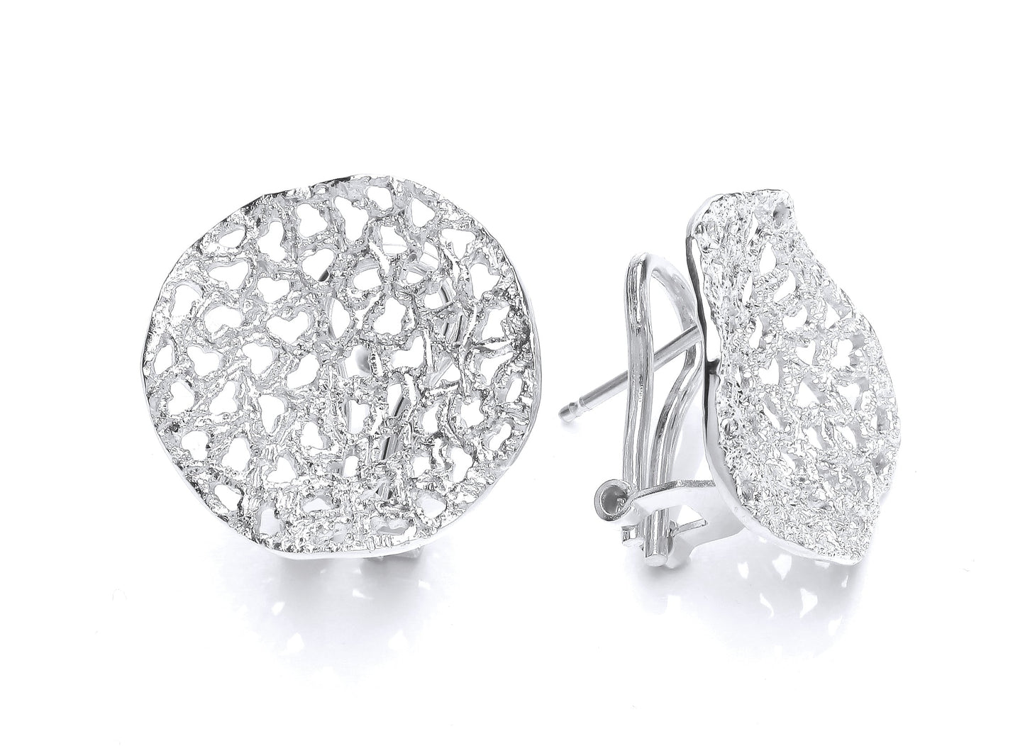 Silver Wavy Filigree Clip & Post Earrings Gardiner Brothers