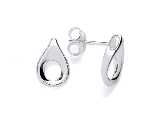 Silver Open Tear Drop Earrings  Gardiner Brothers