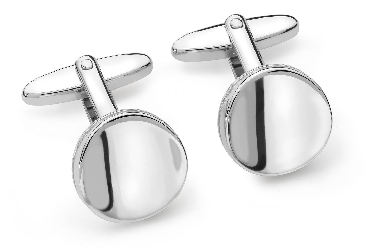 Silver Round Dished Swivel Cufflinks Gardiner Brothers