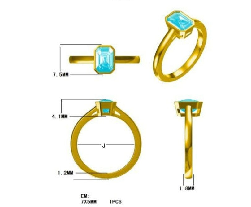 Rose Gold, Emerald Dress Ring in a Rub Over Setting  Gardiner Brothers