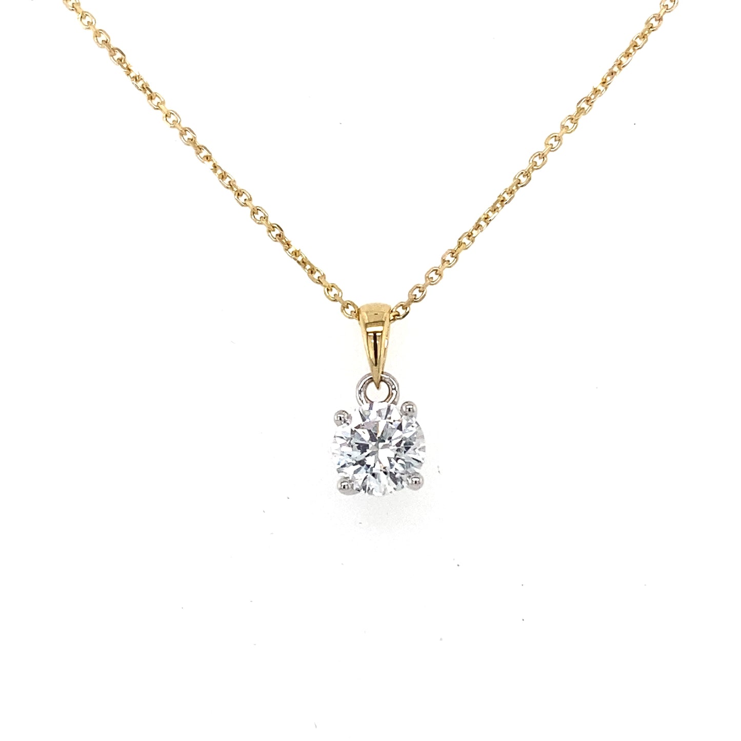 Round brilliant Cut Diamond Solitaire Pendant - 0.80cts Gardiner Brothers