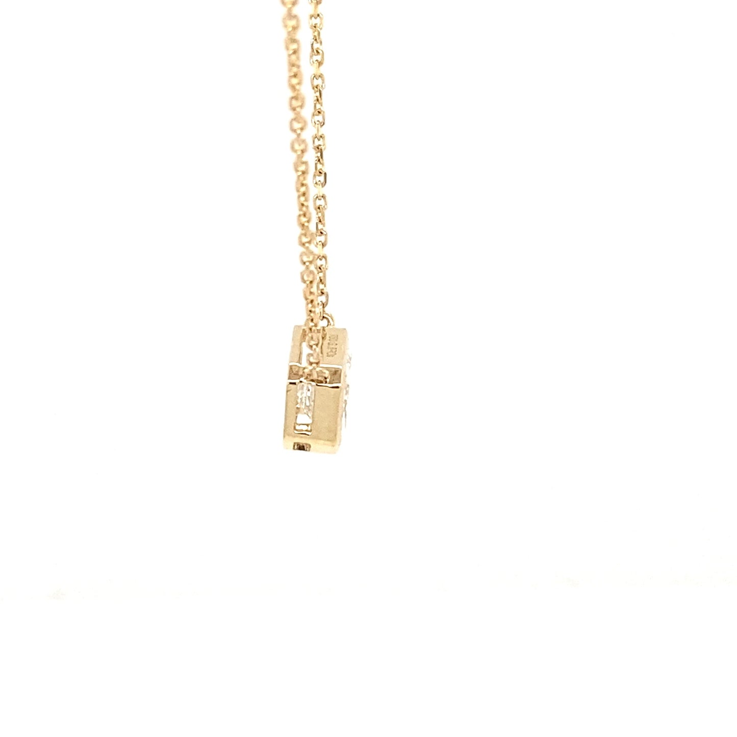 Emerald cut Diamond Rub-over style pendant - 0.99cts Gardiner Brothers
