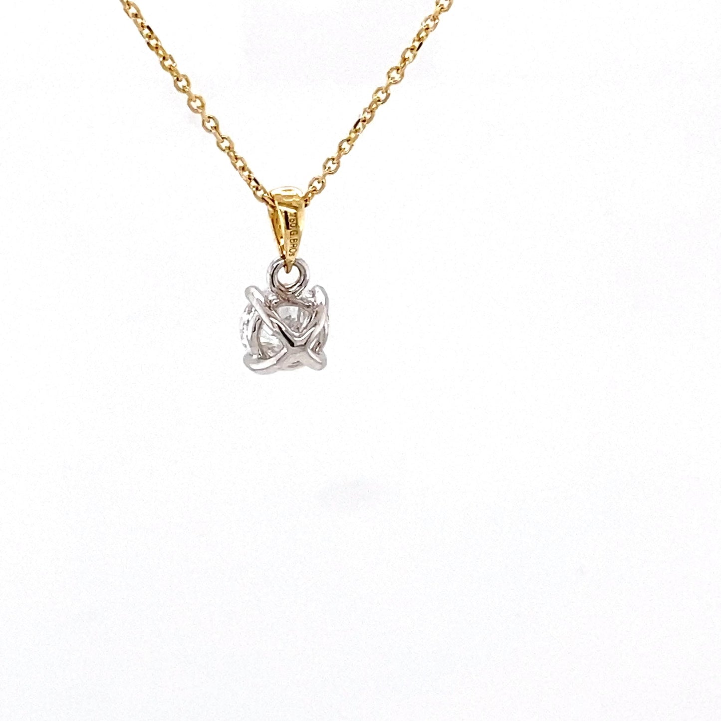 Round brilliant Cut Diamond Solitaire Pendant - 0.80cts Gardiner Brothers