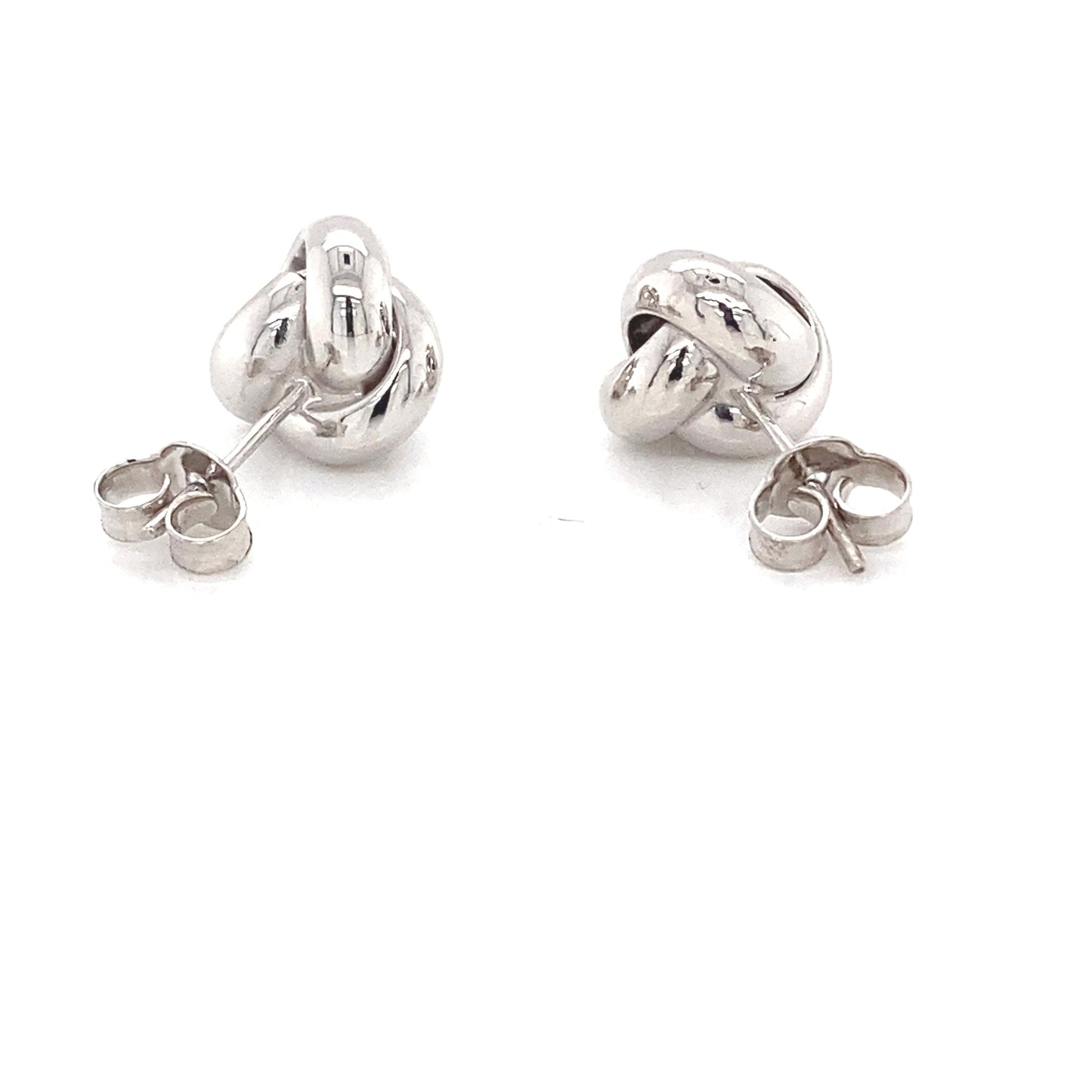 White Gold 'Woolmark' Knot Style Earrings Gardiner Brothers