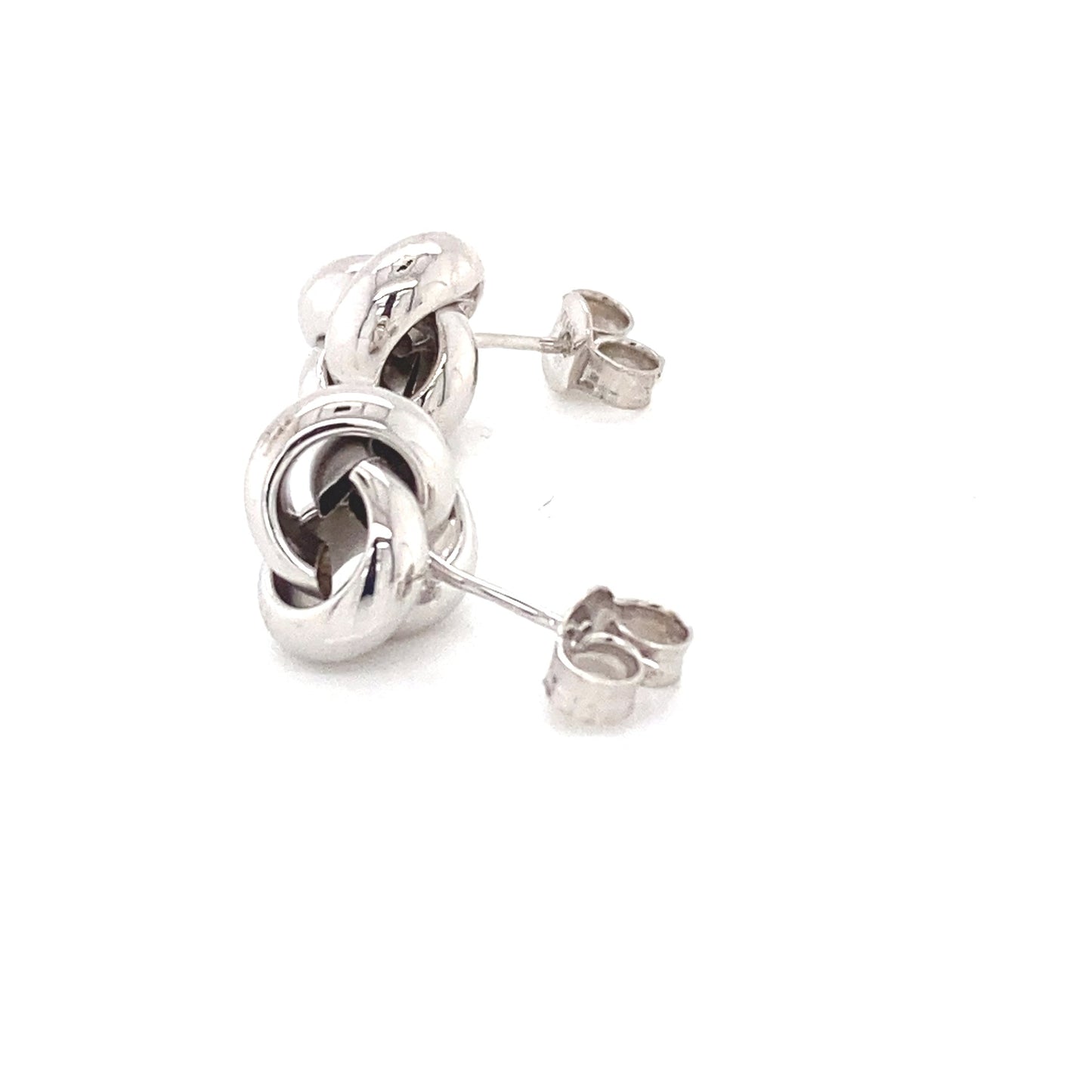 White Gold 'Woolmark' Knot Style Earrings Gardiner Brothers