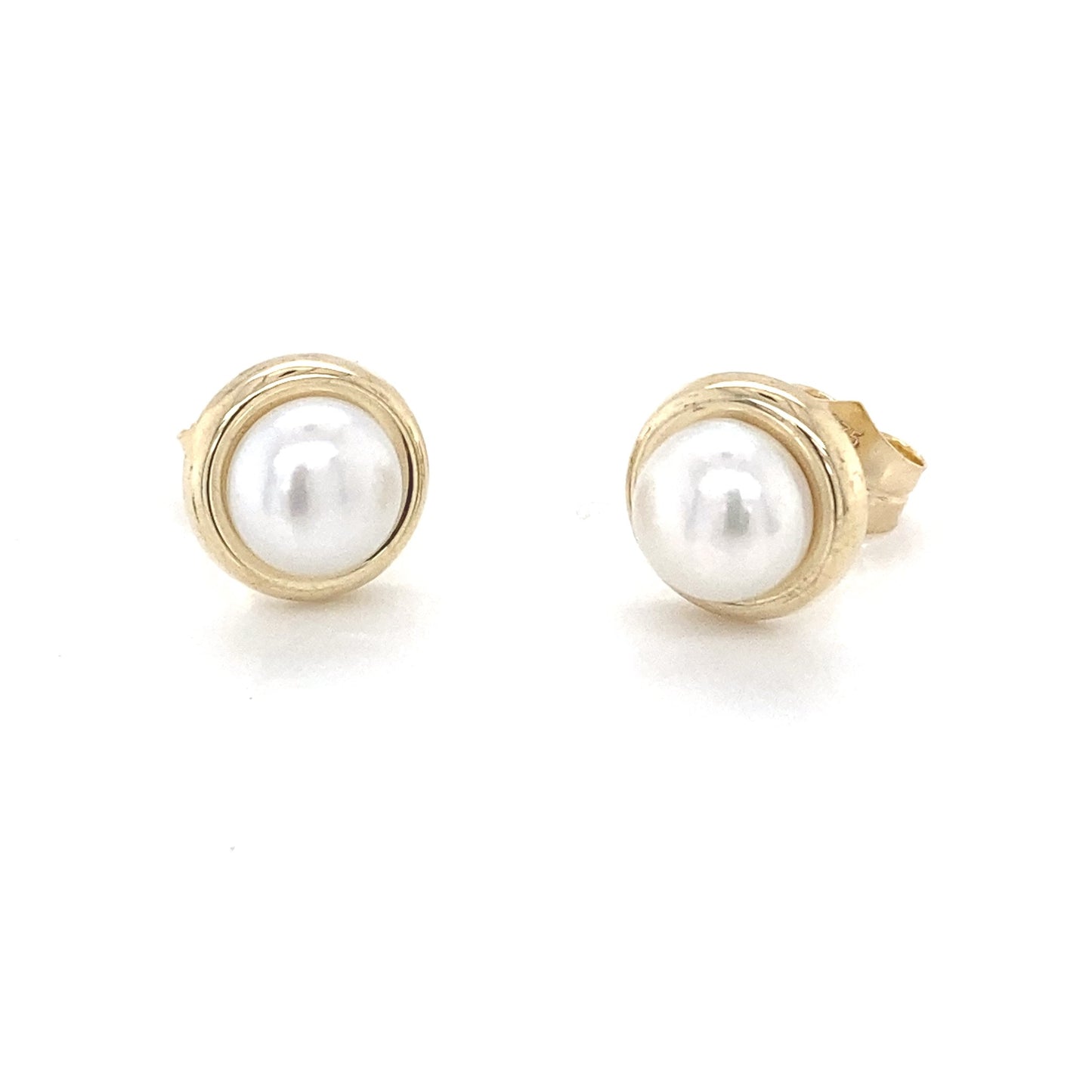 Yellow Gold Pearl Stud Earrings Gardiner Brothers