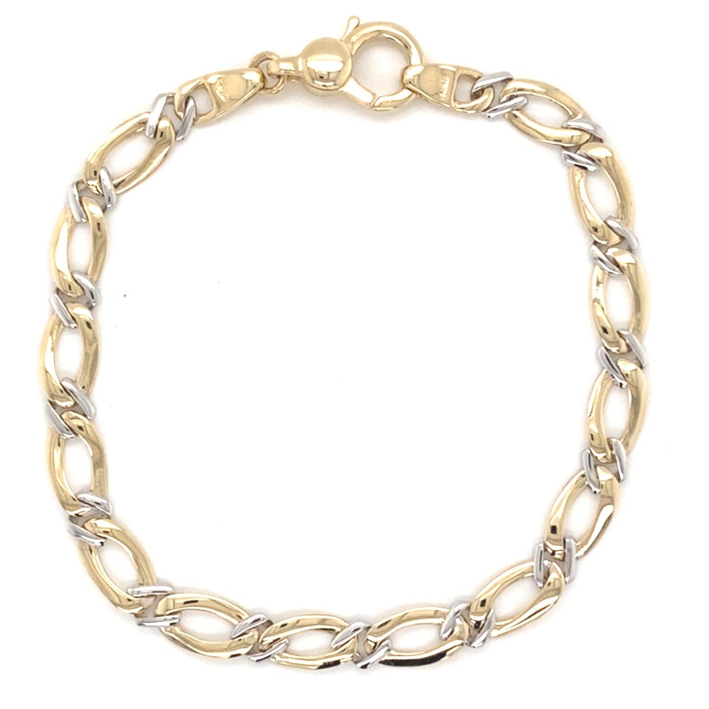 Yellow and White Gold Fancy Figaro Bracelet Gardiner Brothers