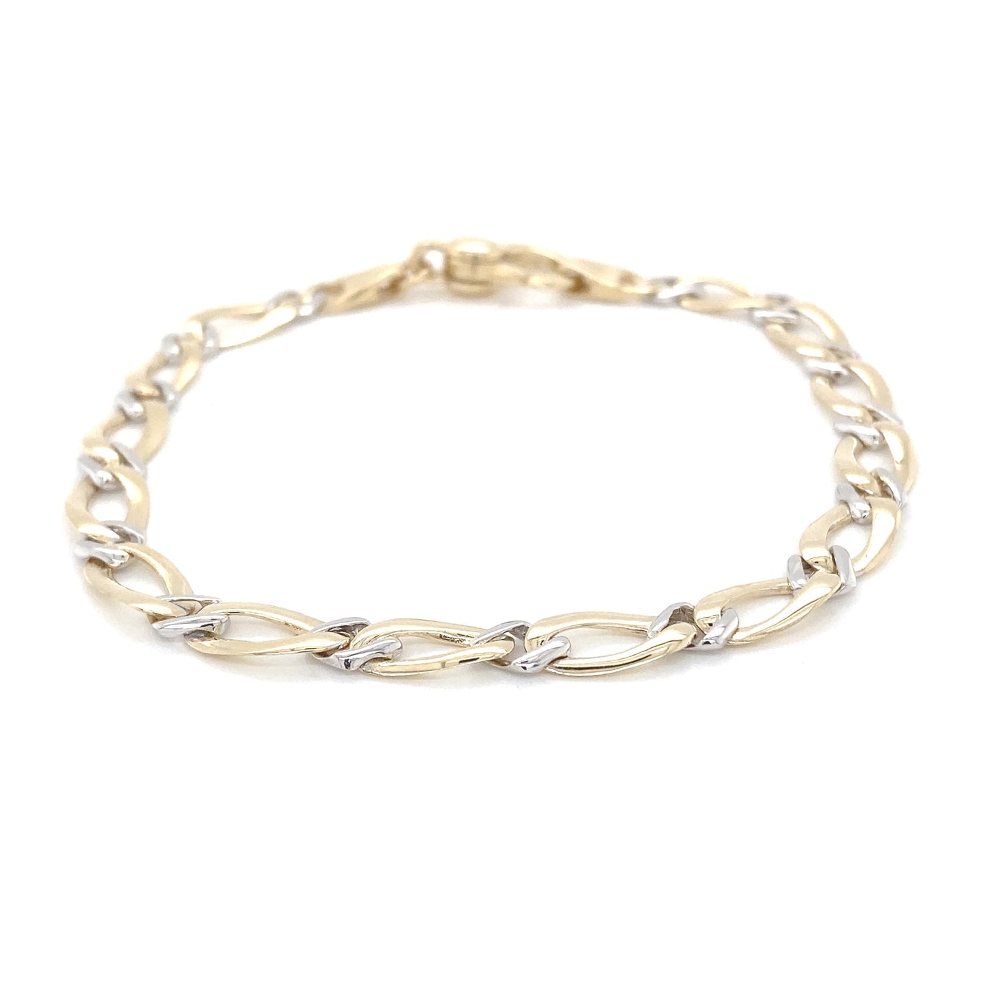 Yellow and White Gold Fancy Figaro Bracelet Gardiner Brothers