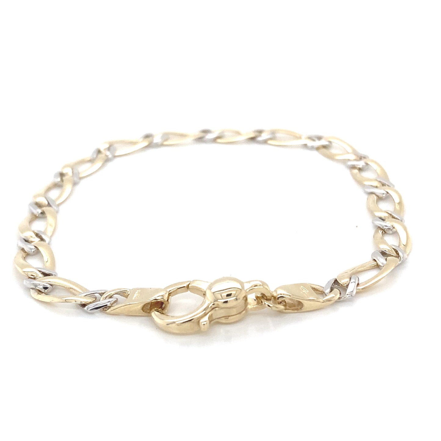 Yellow and White Gold Fancy Figaro Bracelet Gardiner Brothers