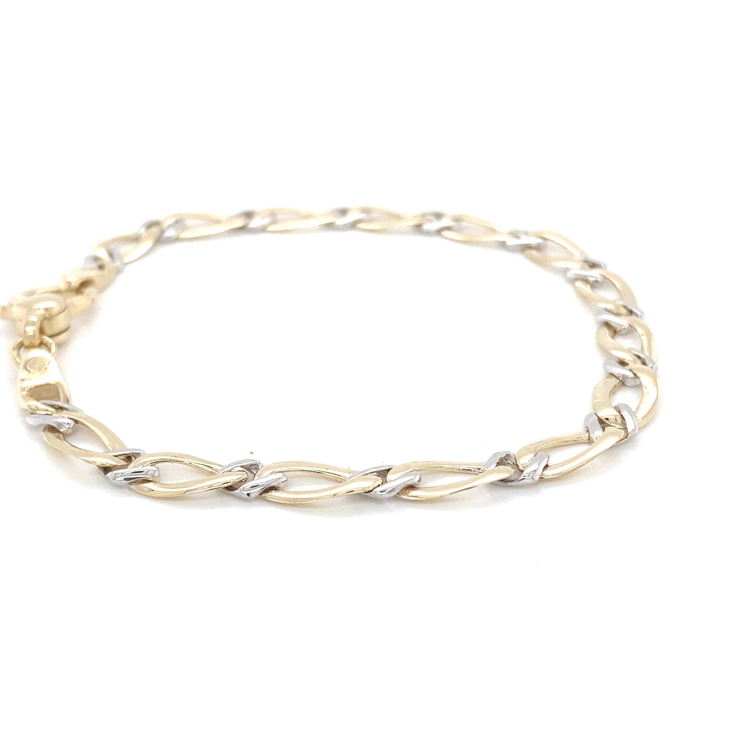 Yellow and White Gold Fancy Figaro Bracelet Gardiner Brothers