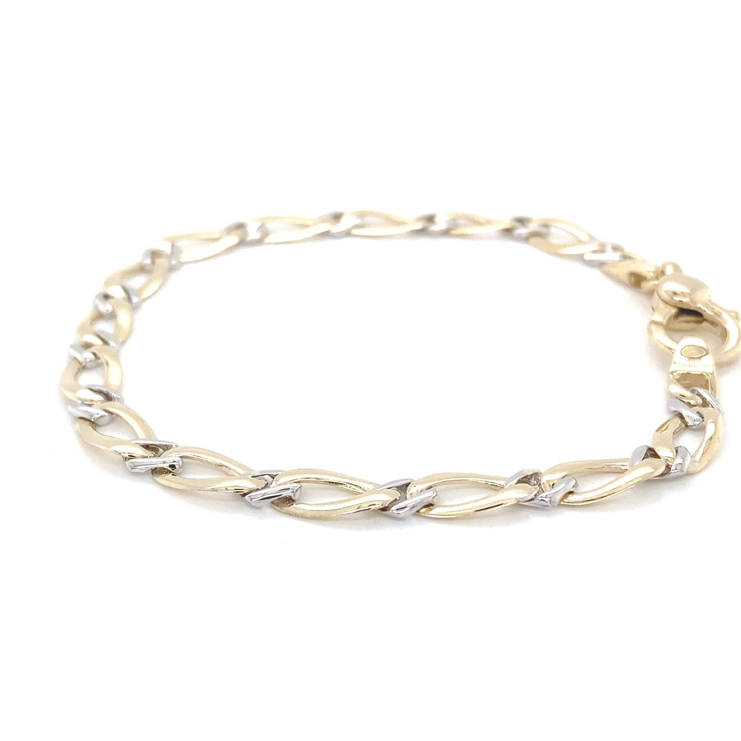 Yellow and White Gold Fancy Figaro Bracelet Gardiner Brothers