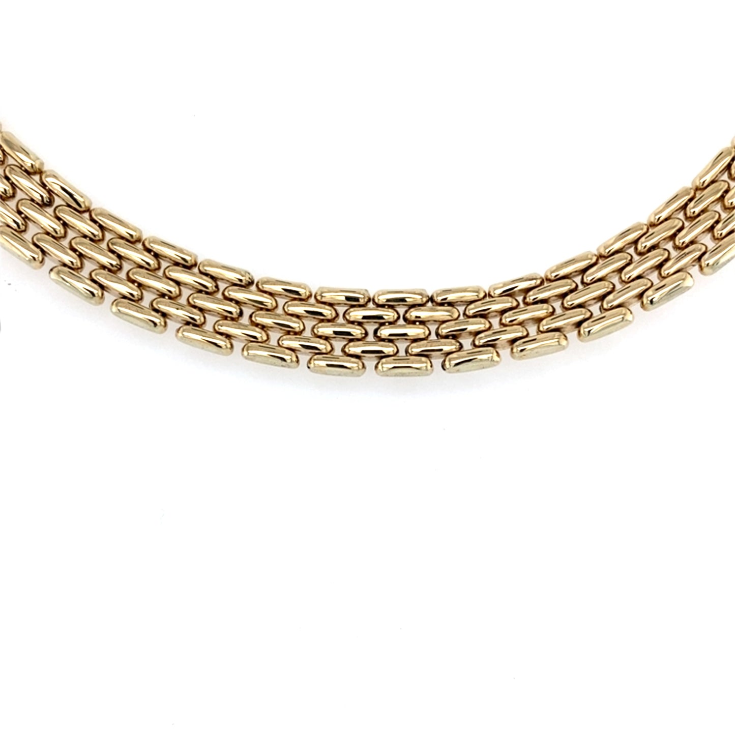 Yellow Gold 5-Row Brick Style Necklet Gardiner Brothers