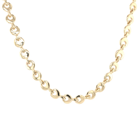 Yellow Gold Fancy Round Link Style Necklet  Gardiner Brothers