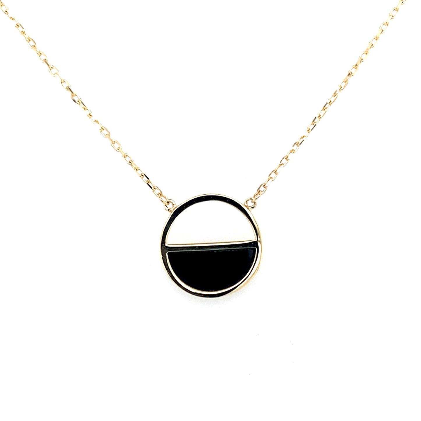 Yellow Gold Onyx Half Circle Necklet Gardiner Brothers