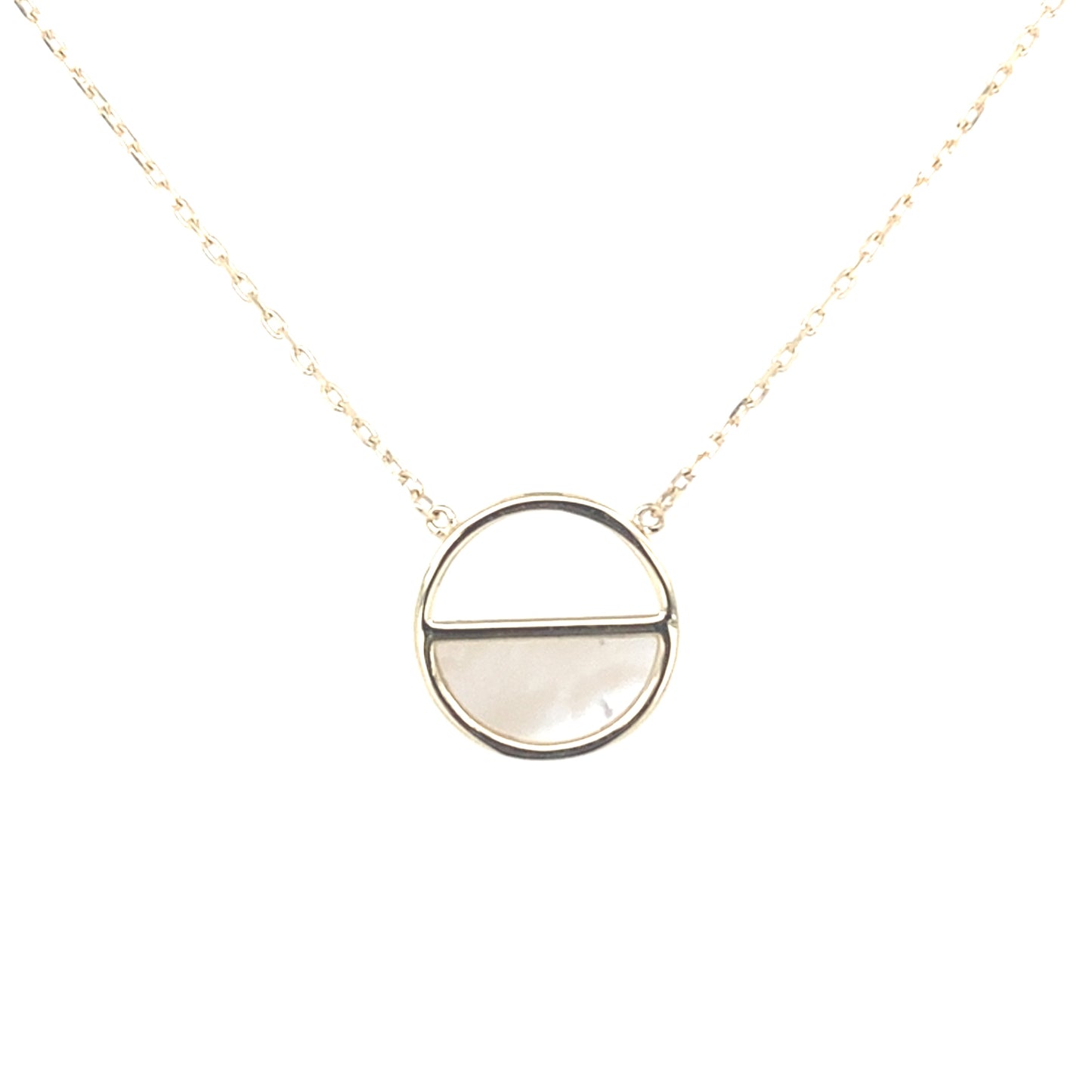 Yellow Gold Mother of Pearl Half Circle Necklet Gardiner Brothers