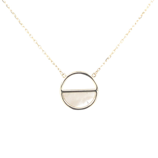 Yellow Gold Mother of Pearl Half Circle Necklet  Gardiner Brothers
