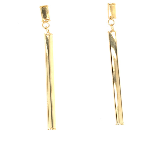 Yellow Gold Bar Drop Style Earrings  Gardiner Brothers