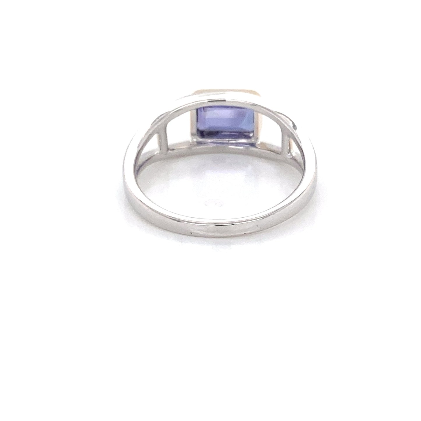 Yellow and White Gold Octagonal Tanzanite Ring Gardiner Brothers
