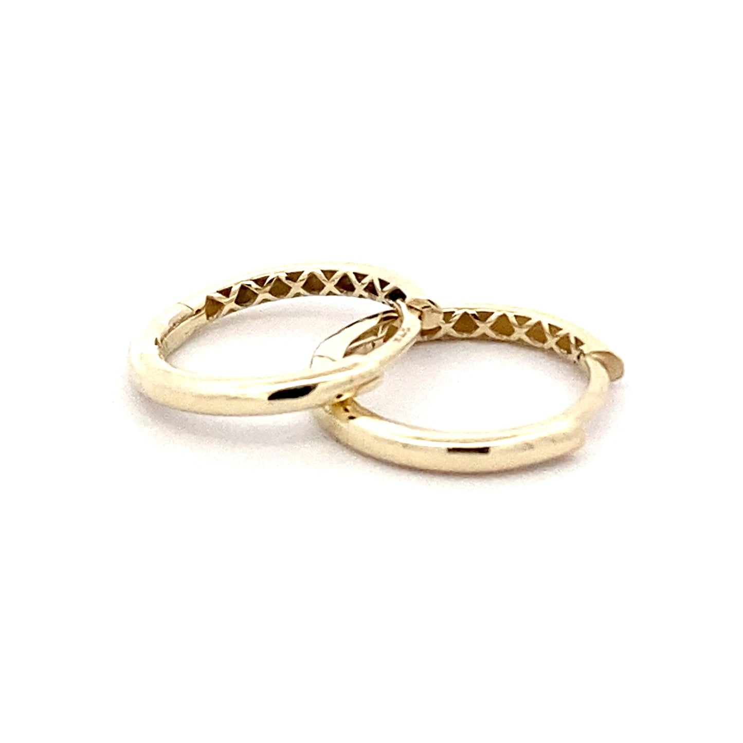 Yellow Gold 12mm Huggie Earrings Gardiner Brothers