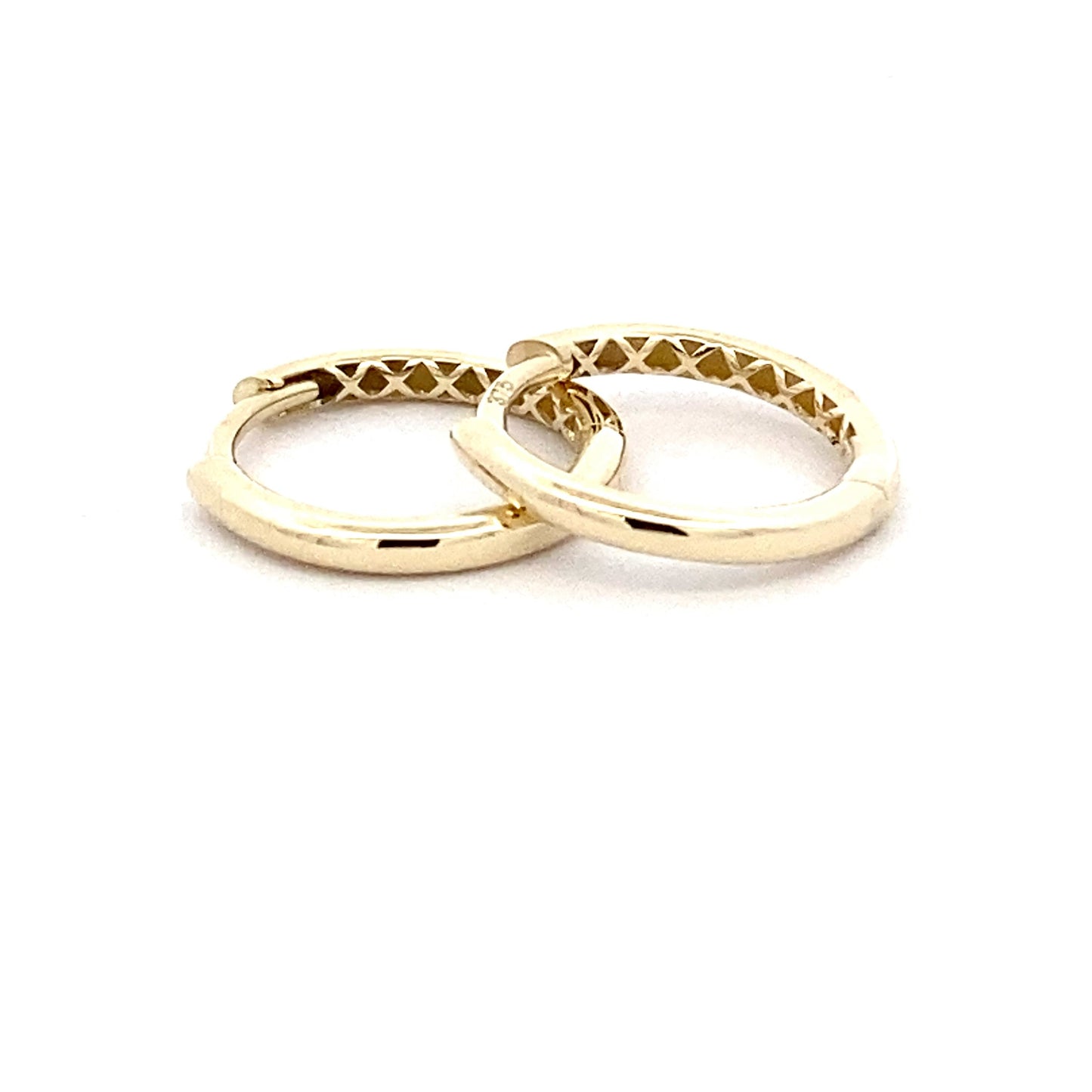 Yellow Gold 12mm Huggie Earrings Gardiner Brothers
