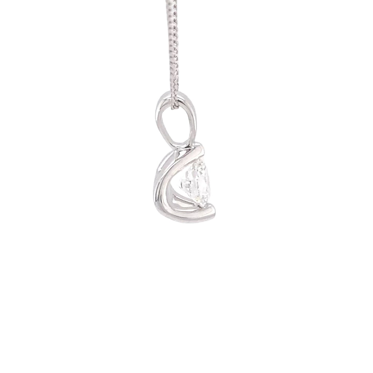 Round Brilliant Cut Diamond Fancy Style Solitaire Pendant - 0.51cts Gardiner Brothers