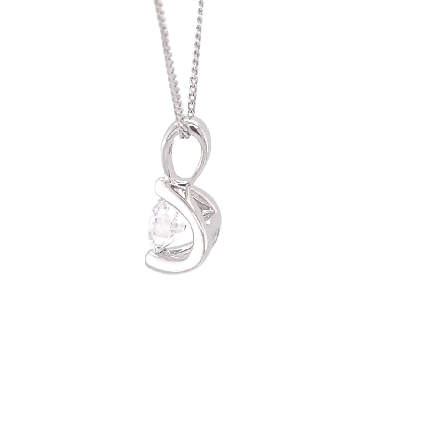 Round Brilliant Cut Diamond Fancy Style Solitaire Pendant - 0.51cts Gardiner Brothers