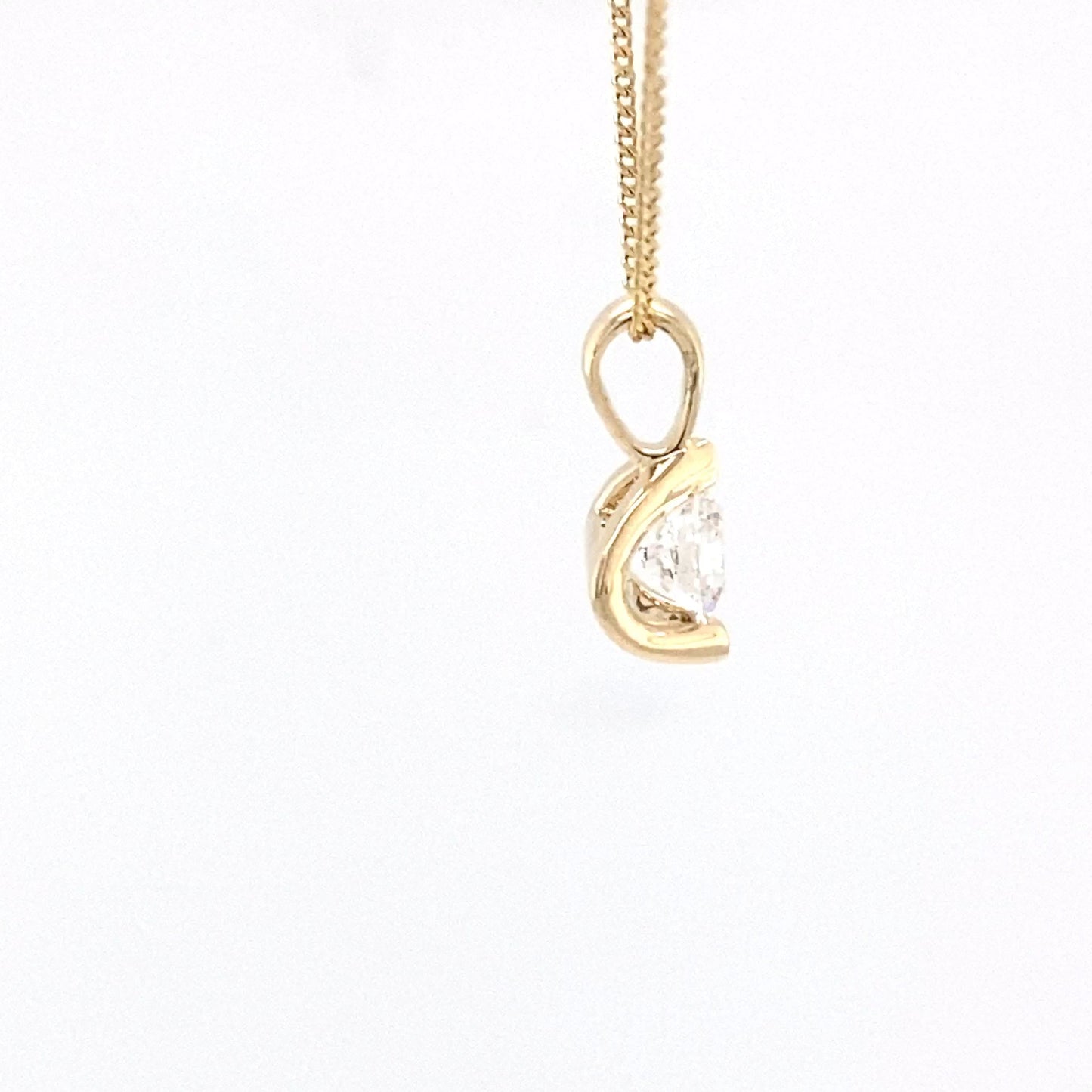 Round Brilliant Cut Diamond Fancy Style Solitaire Pendant - 0.41CTS Gardiner Brothers