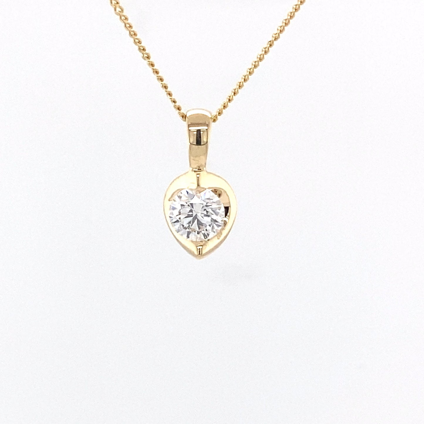 Round Brilliant Cut Diamond Fancy Style Solitaire Pendant - 0.41CTS Gardiner Brothers