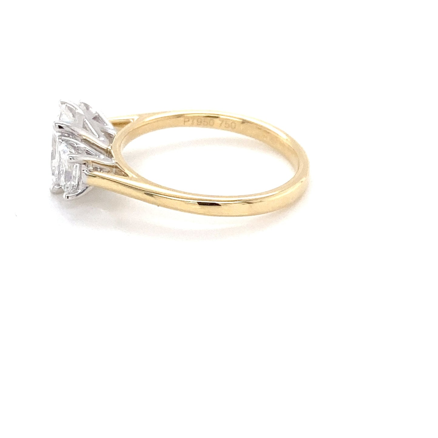 Radiant cut diamond 3 stone ring - 1.63cts Gardiner Brothers