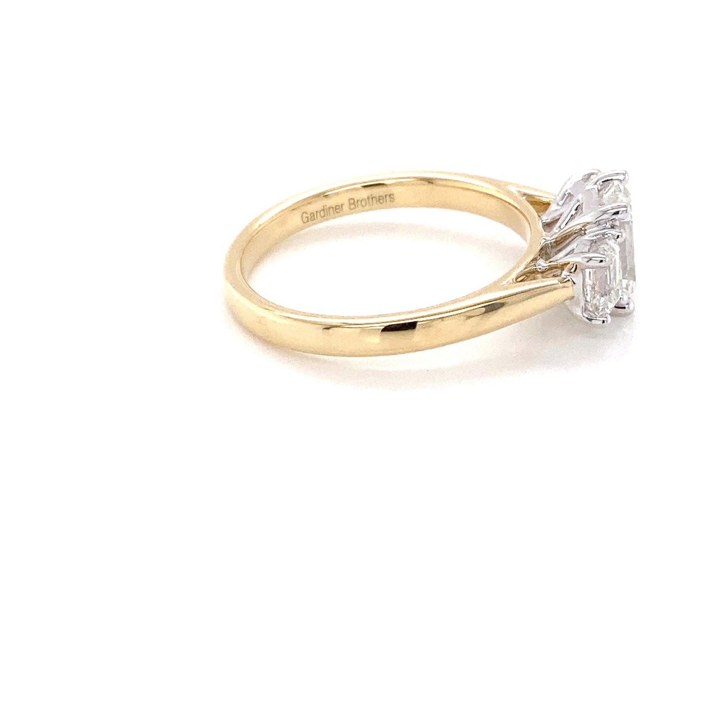 Emerald cut diamond 3 stone ring - 1.62cts Gardiner Brothers