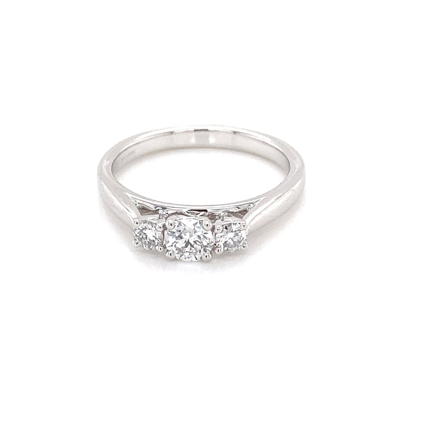Round Brilliant Cut Diamond 3 Stone Ring - 0.50cts Gardiner Brothers