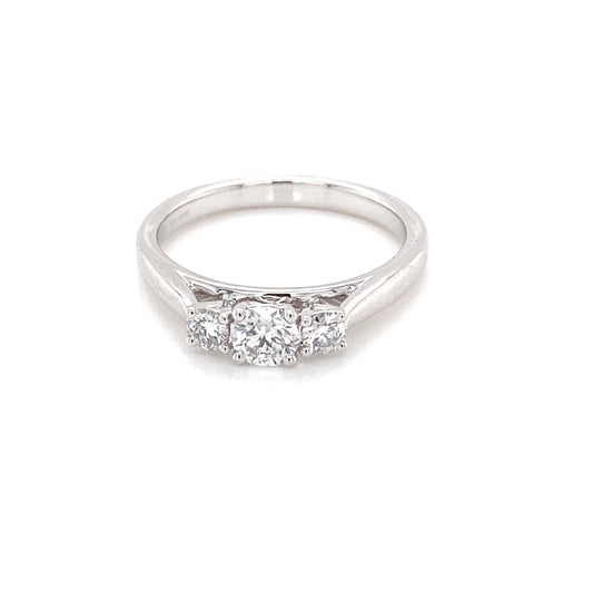 Round Brilliant Cut Diamond 3 Stone Ring - 0.50cts  Gardiner Brothers