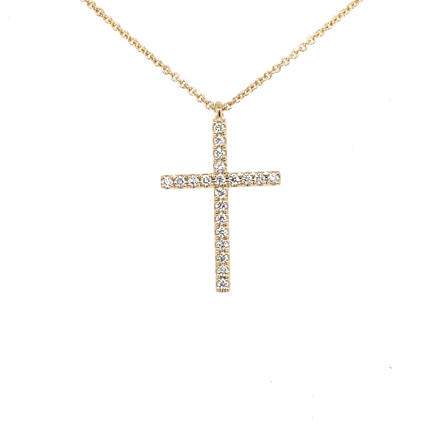 Yellow Gold Diamond Set Cross Pendant Gardiner Brothers