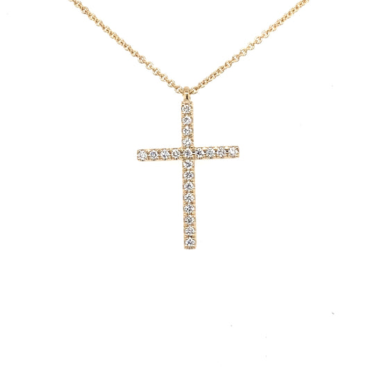 Yellow Gold Diamond Set Cross Pendant  Gardiner Brothers