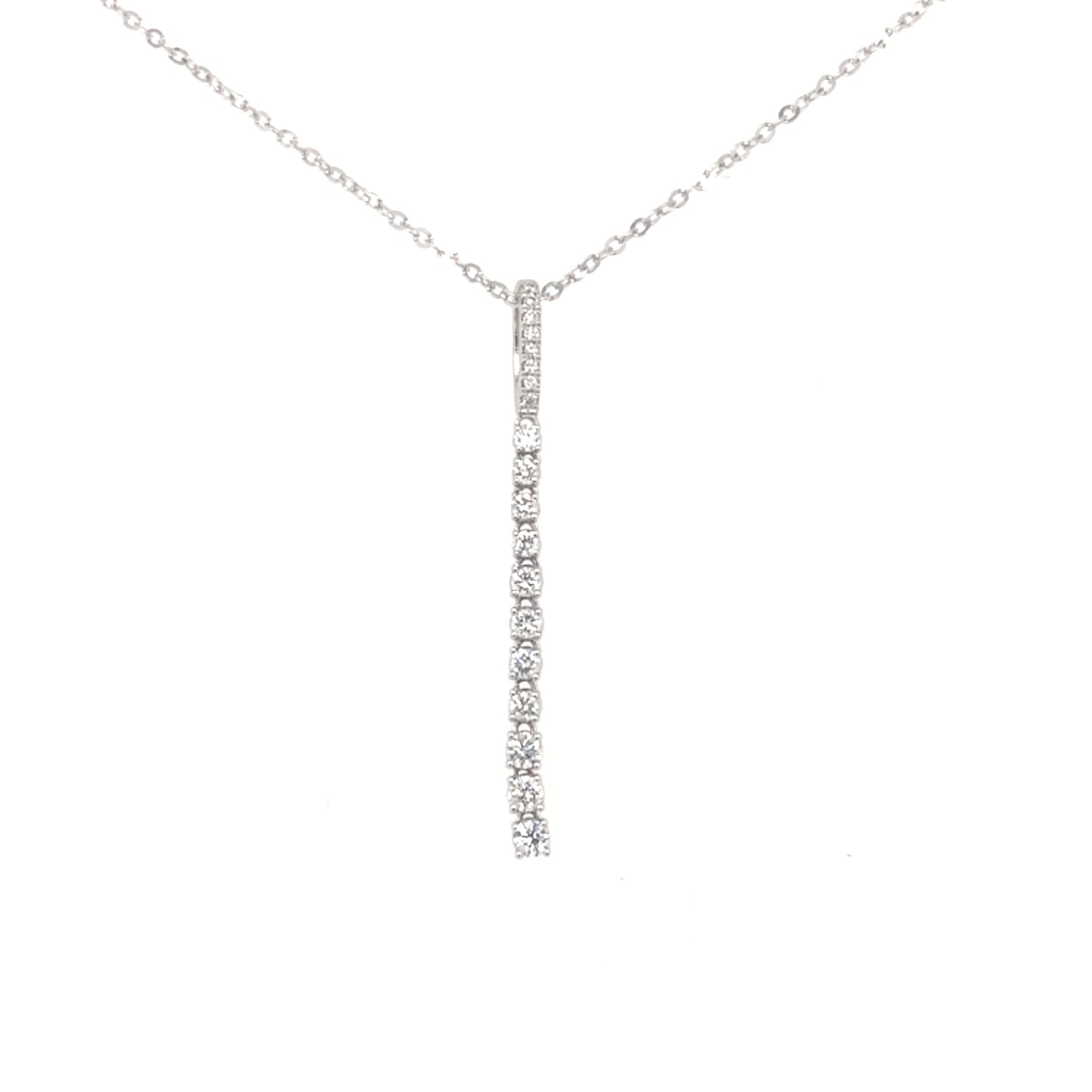 White Gold Diamond Drop Pendant Gardiner Brothers