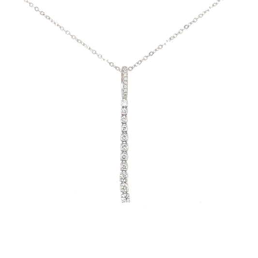 White Gold Diamond Drop Pendant  Gardiner Brothers