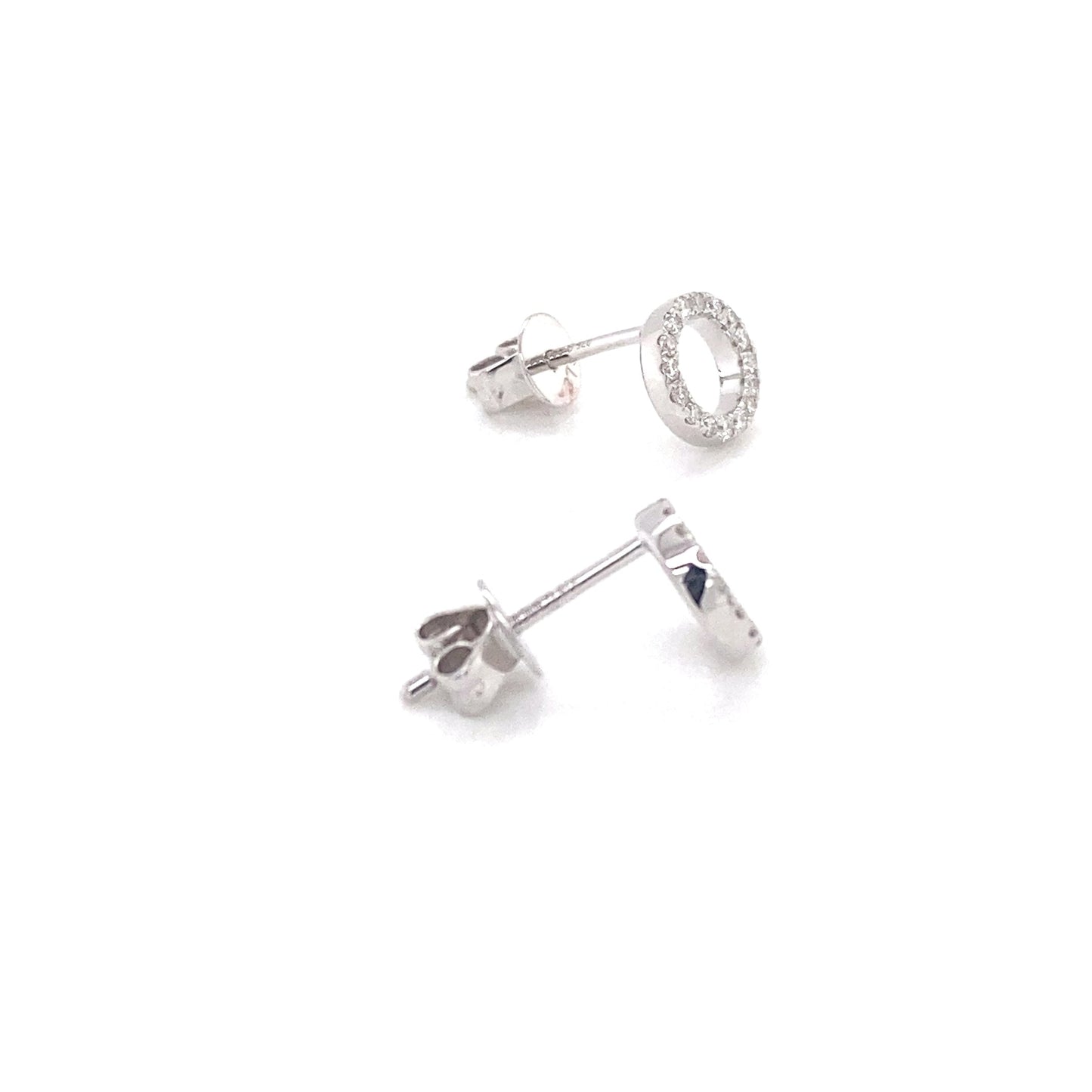 White Gold Diamond Circle Earrings Gardiner Brothers