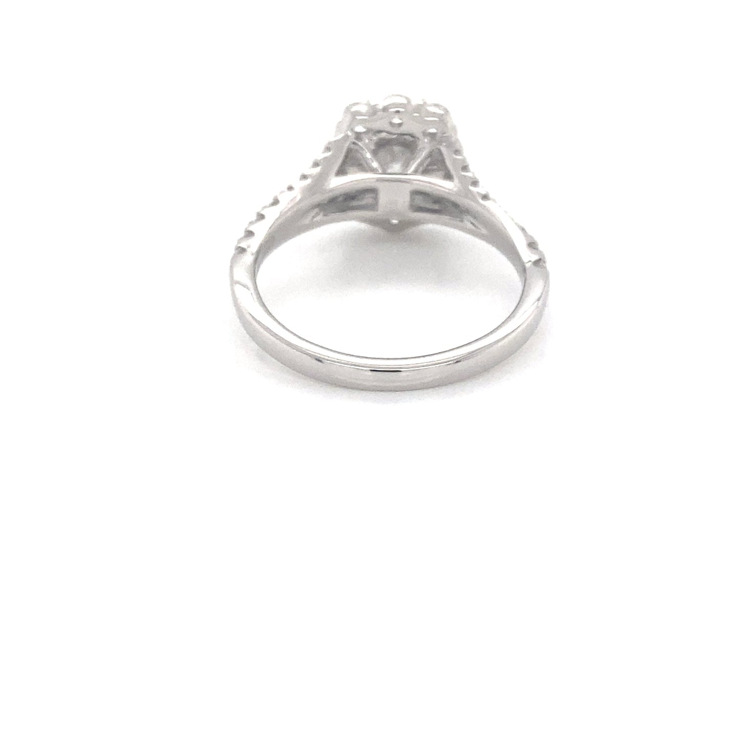 Oval Shaped Diamond Halo Ring with split shoulders - 1.20cts Gardiner Brothers